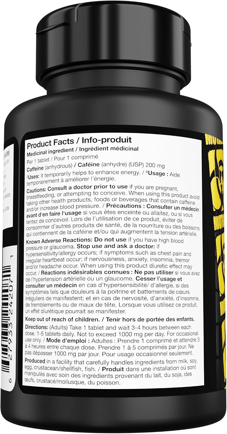 Mutant Caffeine 200mg Tablets – 240 | Canadian Made