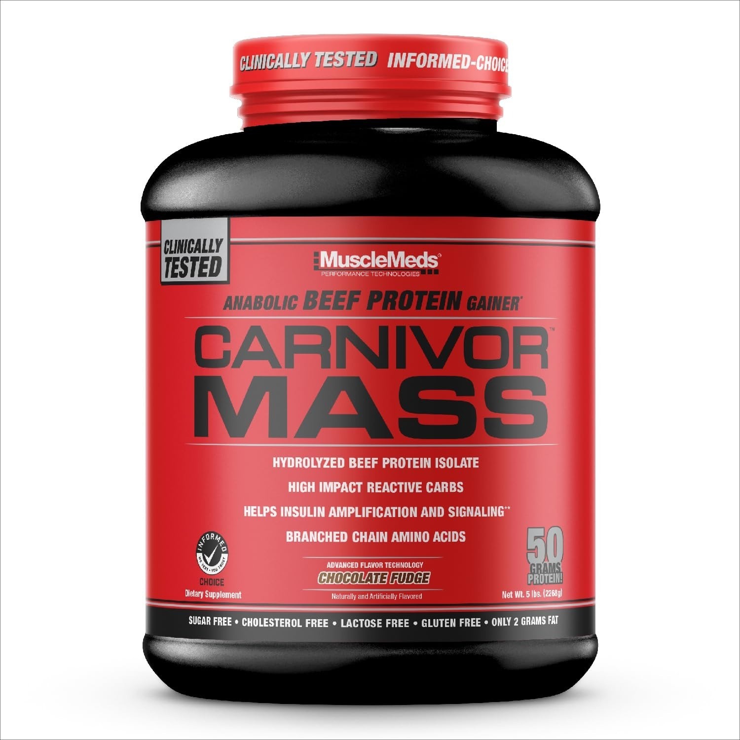 CARNIVOR Mass Gainer Beef Protein Isolate Shake 50g Protein 125g Carbs
