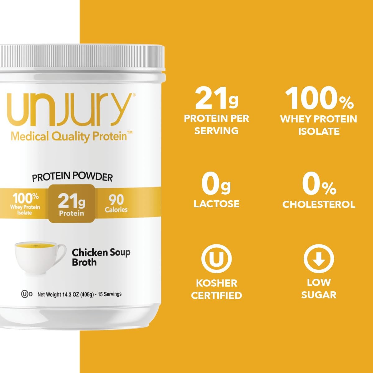 Unjury Whey Protein Powder | Chicken Soup Flavored High Protein Soup | 21g 10…