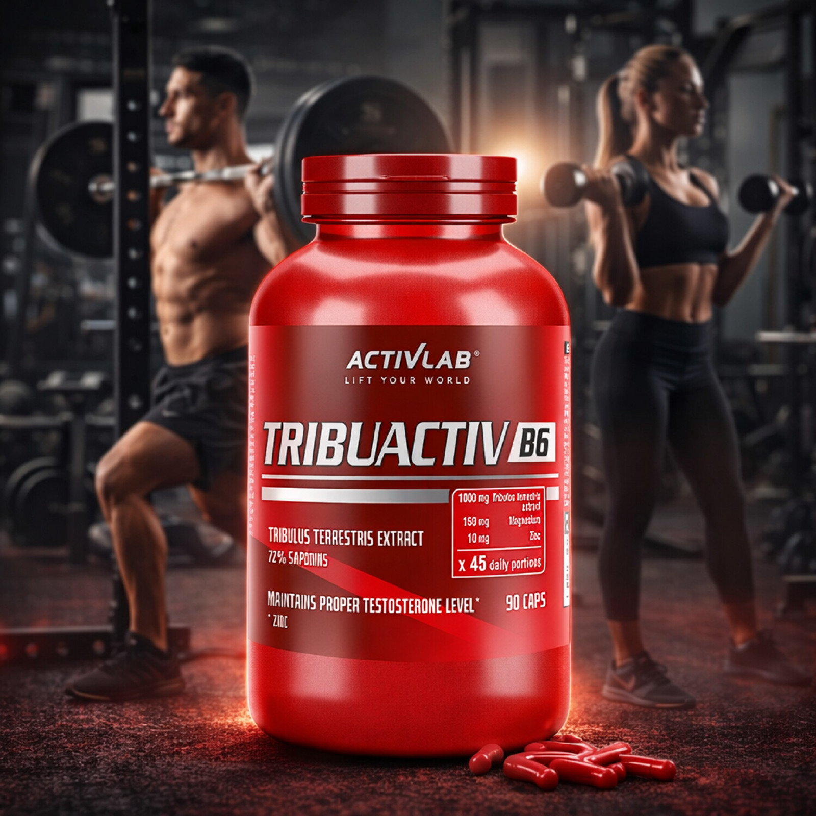 TRIBUACTIV B6 – 90-180 Caps – Natural Testo Booster Vitamin B6 Endurance Libido