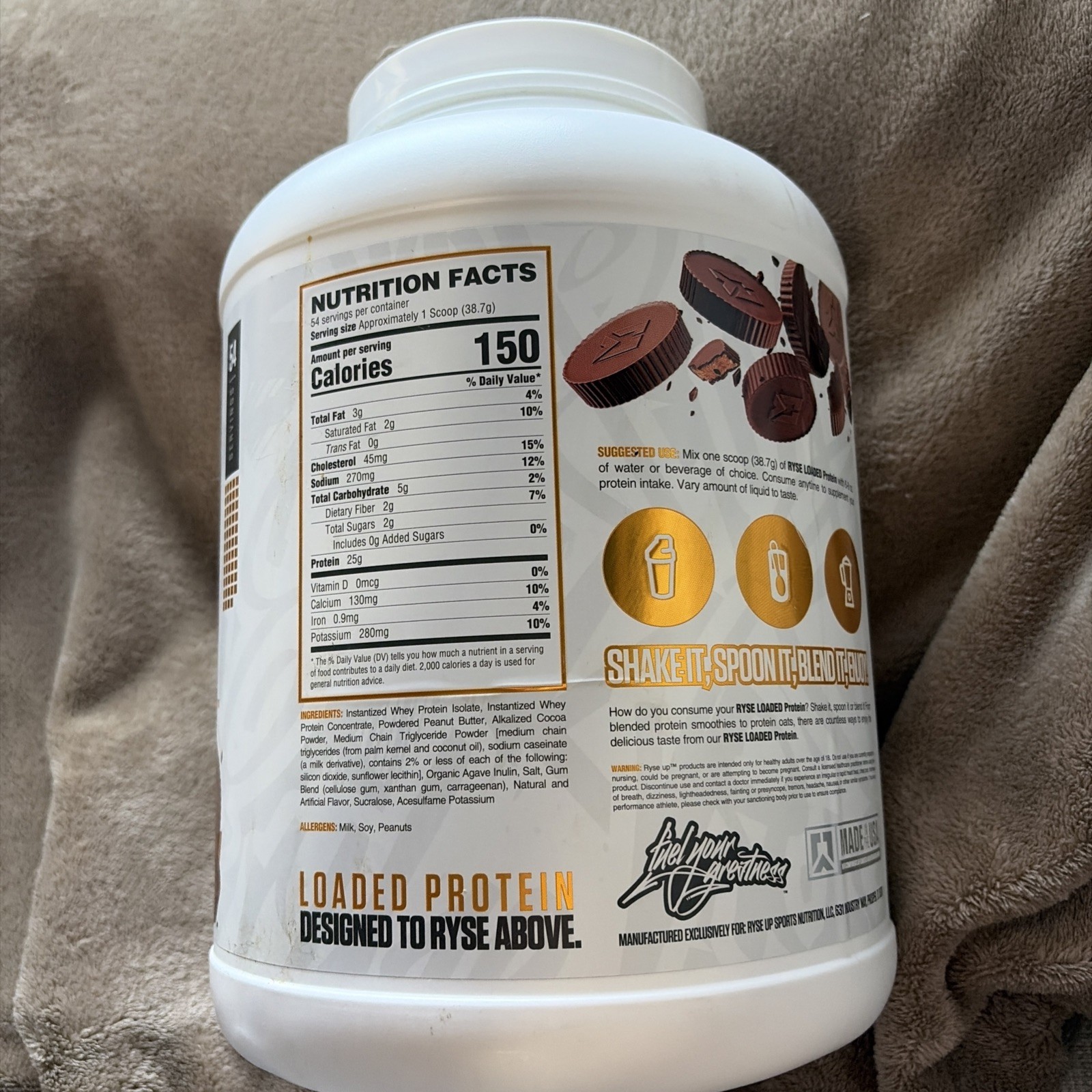 Ryse Loaded Protein Peanut Butter Cup 4.6lb/2090g – Exp.:04/27