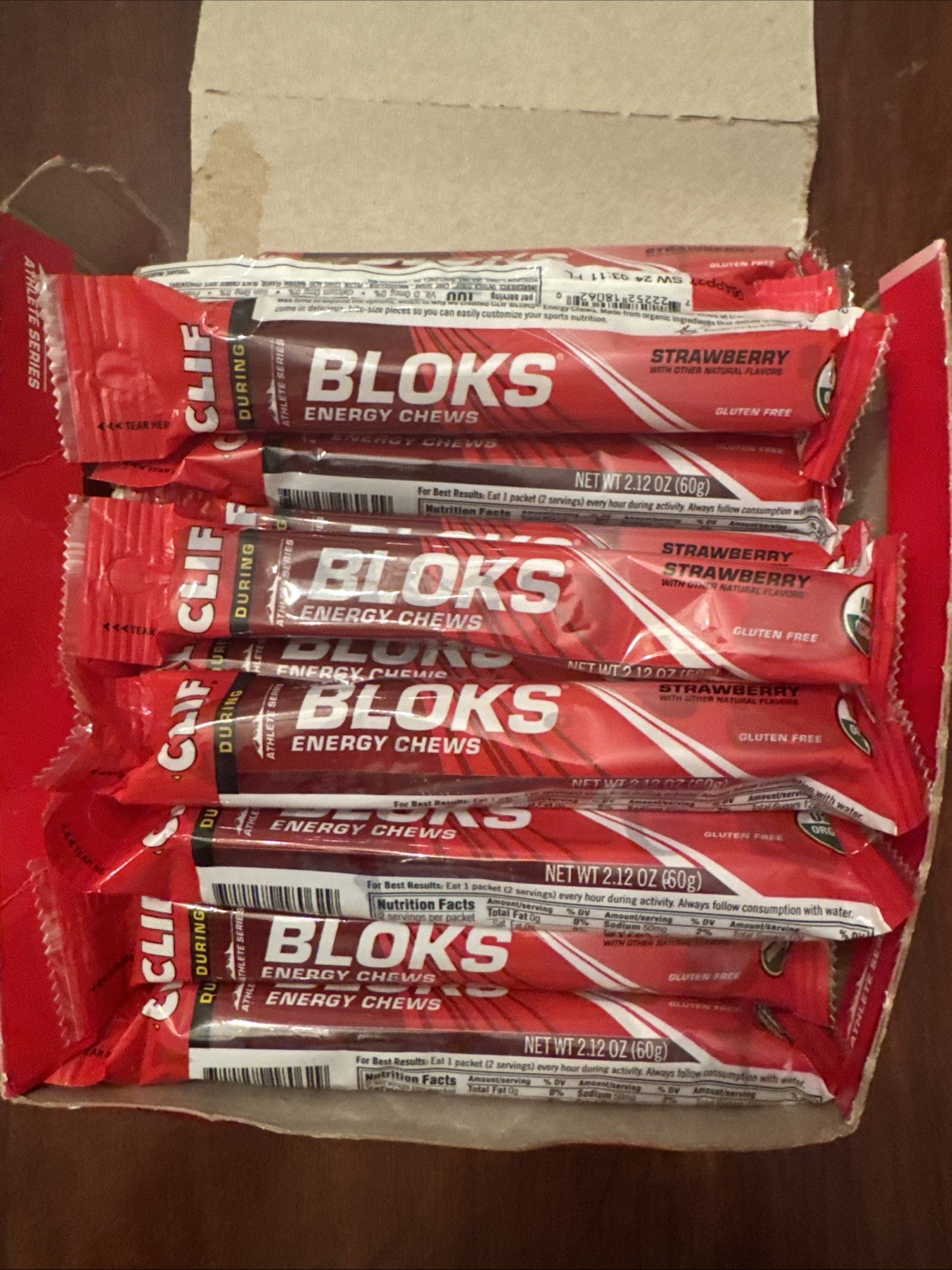 Clif During Bar Bloks Energy Chews Strawberry 18 pckts