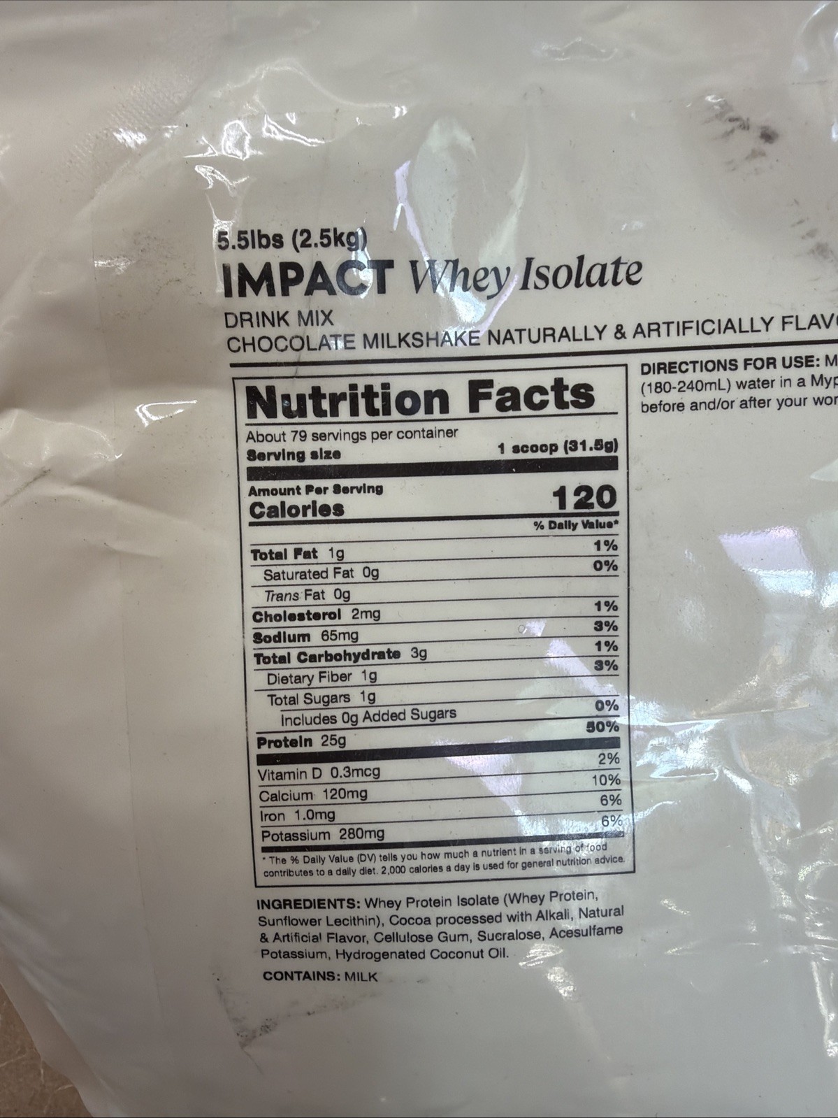 MyProtein Impact Whey Isolate Drink Mix, Chocolate Milkshake 5.5lb EXP 02/27