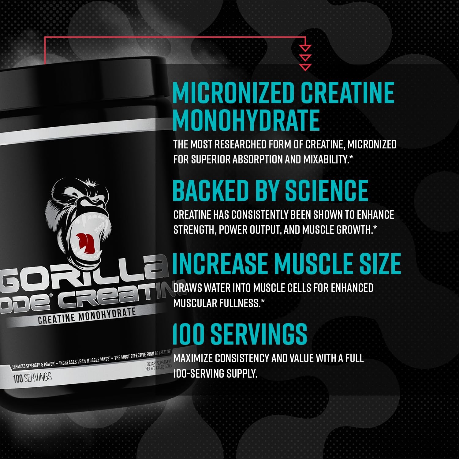Creatine Monohydrate Micronized Powder, Improved Muscle Size, Power Output an…