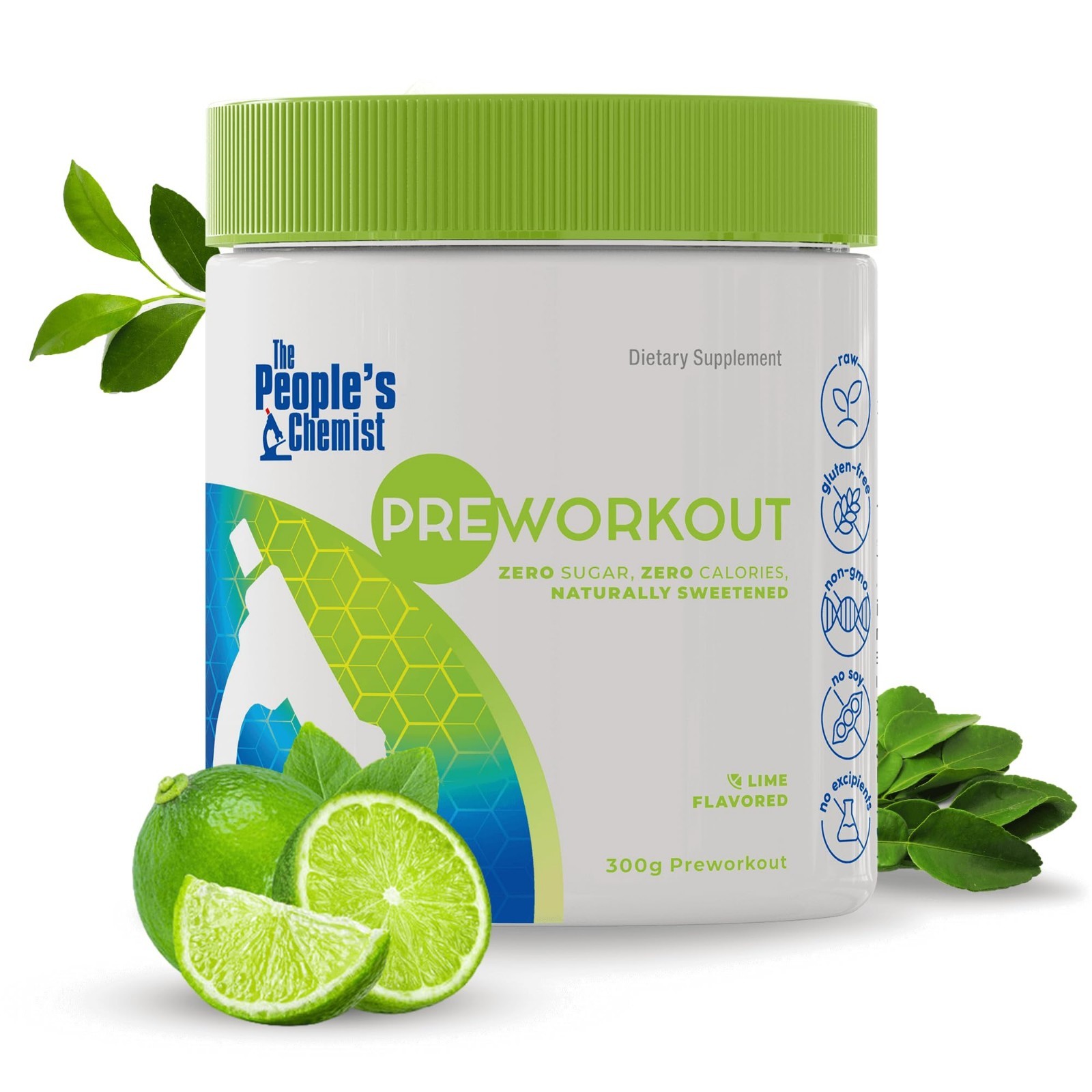 Natural Pre-Workout Supplement – Lime Flavor, Energy, Focus & Endurance, No Suga