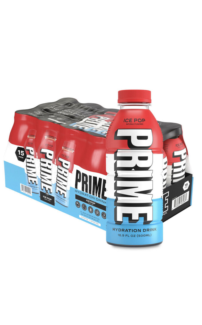 PRIME Hydration Drink – Ice Pop – 15 Pack , 16.9 fl. oz. Limited Edition