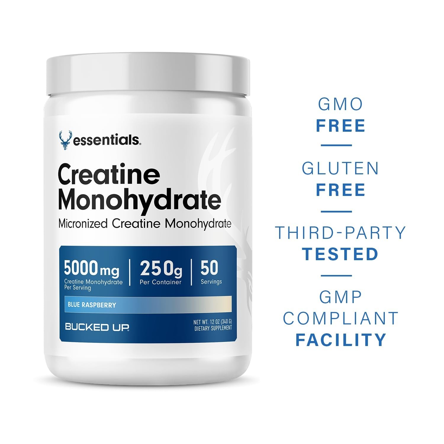 Blue Raspberry Creatine Monohydrate Powder – Easy Mix, Vegan, 5G/Serving, 50 Ser