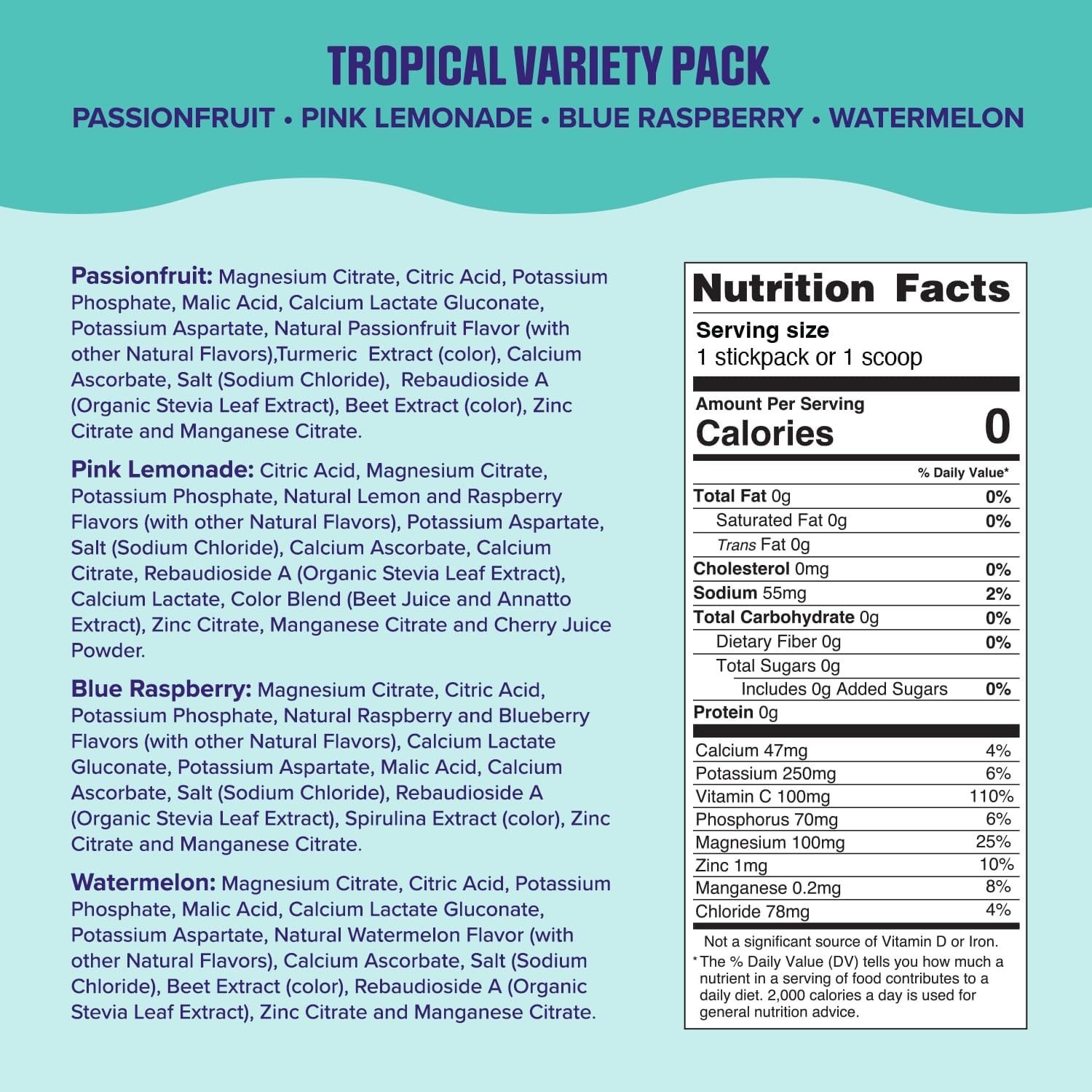 Orchard Fresh Hydration: 20 Tropical Variety Electrolyte Packets – Zero Calories