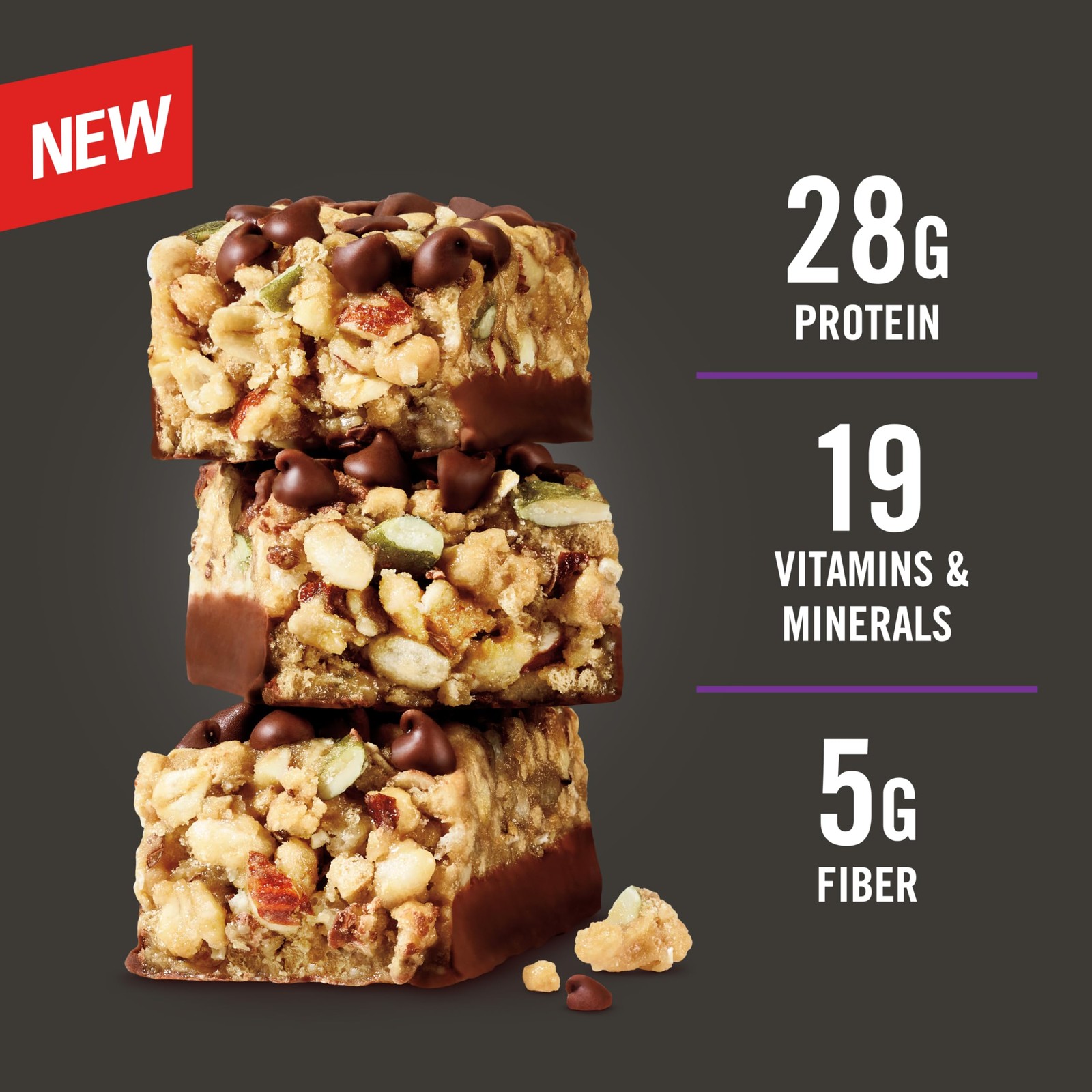 MET-Rx Big 100 Granola Protein 9 Count (Pack of 1), Chocolate Chip