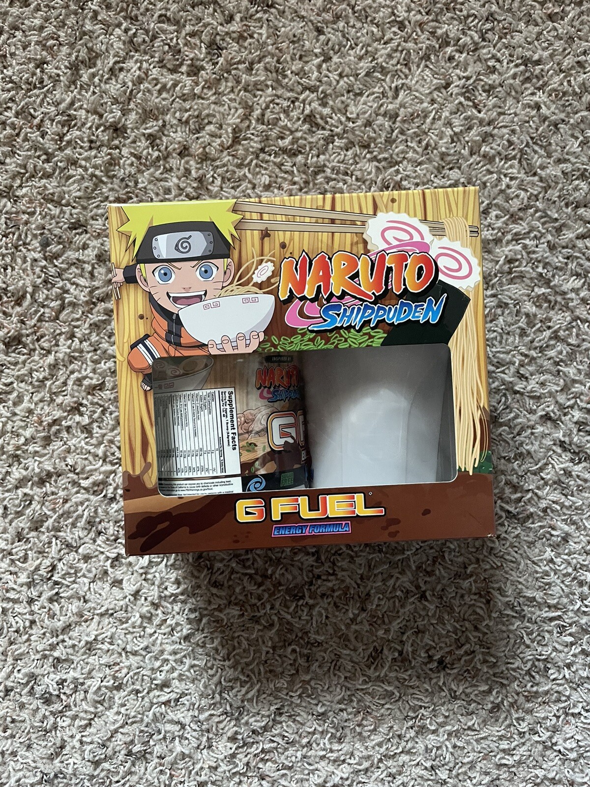 G Fuel Naruto Miso Ramen Collector’s Box Tub + Shaker Cup Sticker Energy Formula
