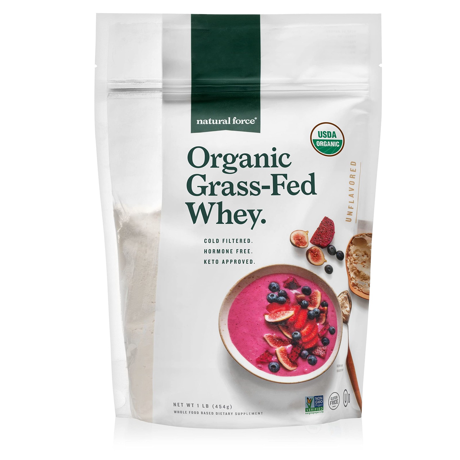 Natural Force Grass Fed Organic Whey Protein Powder – Non 1 Pound (Pack of 1)