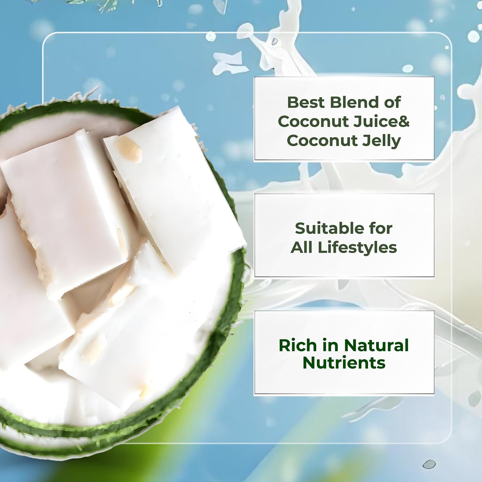 Coconut Water Original with Chewy Coconut Jelly, No Preservatives, No Artific…