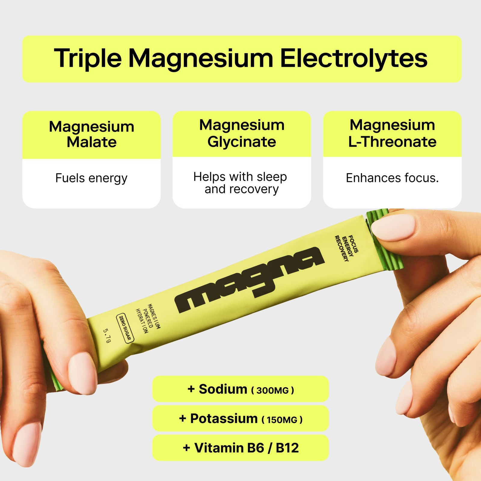 MAGNA Electrolytes Powder Drink Mix for Hydration, Energy & Focus 14 Servings