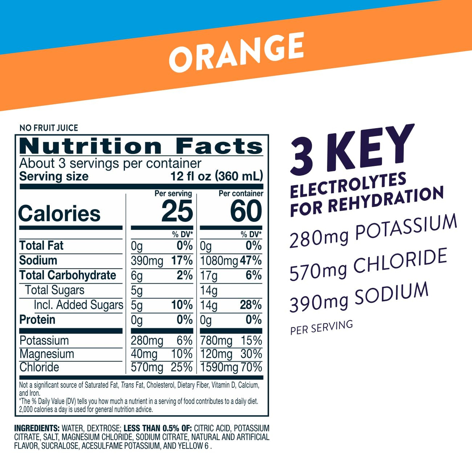 Electrolyte Drink Pedialyte Fast Hydration Orange 33.8 Fl Oz Pack of 4 Hydration