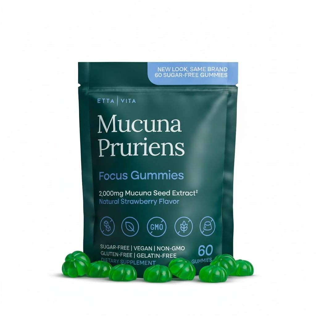 Dopamine Supplement SugarFree Mucuna Pruriens Gummies 2g/serving Energy & Fo…