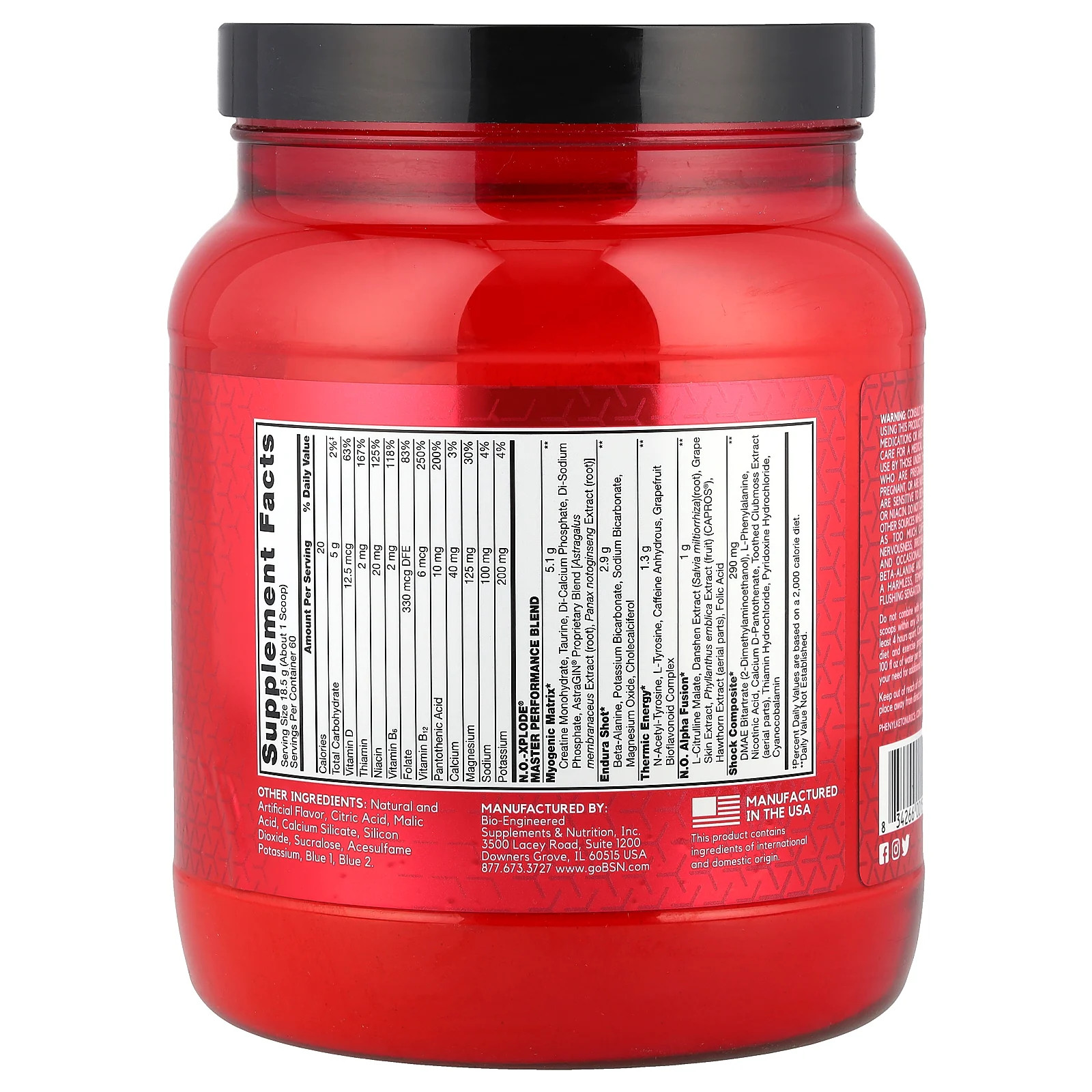 N.O.-Xplode, Legendary Pre-Workout, Blue Raz, 2.45 lb (1.11 kg)
