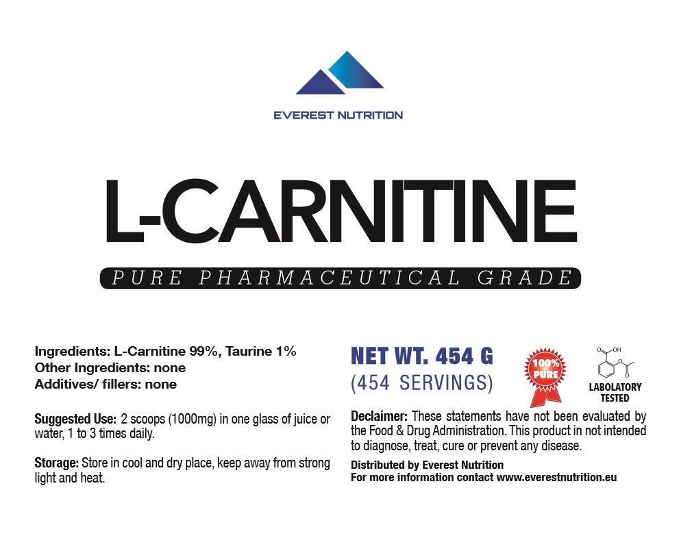 L-Carnitine Powder Weight Loss, Endurance, Antioxidant, Metabolism Support