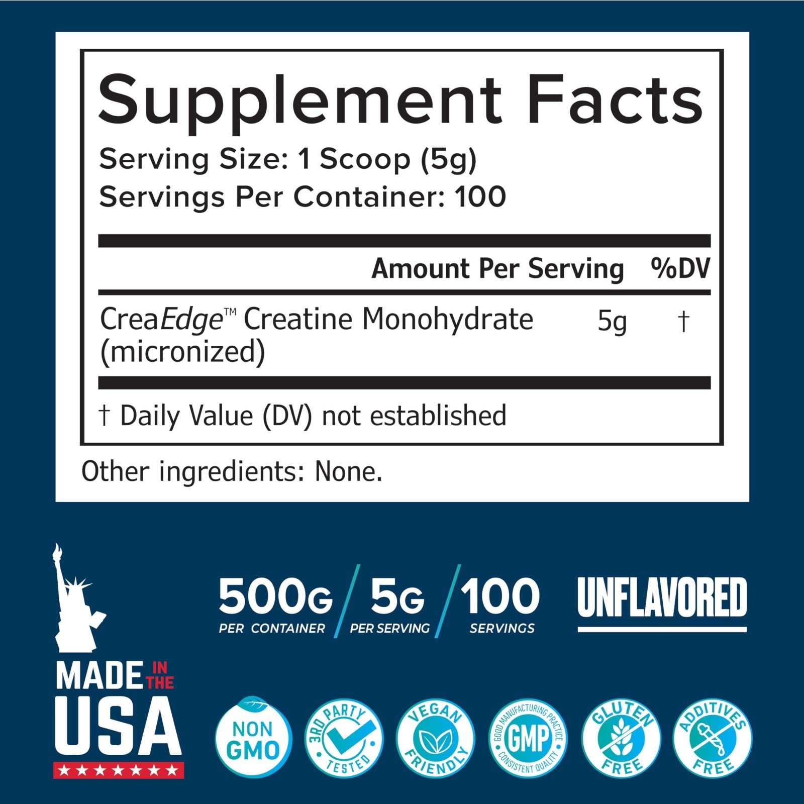Pure Micronized Creatine Monohydrate Powder 500g – Boost Muscle Growth & Strengt