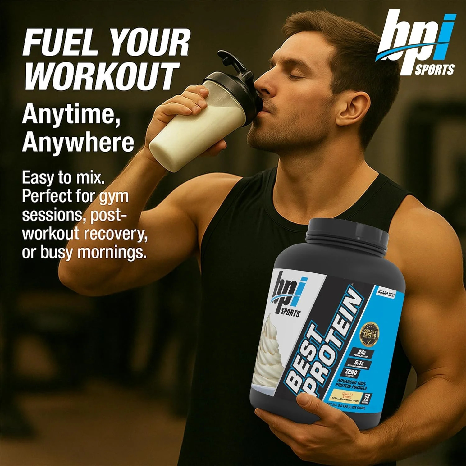Best Protein Powder, 100% Whey Blend for Muscle Growth & Recovery, Vanilla Swirl