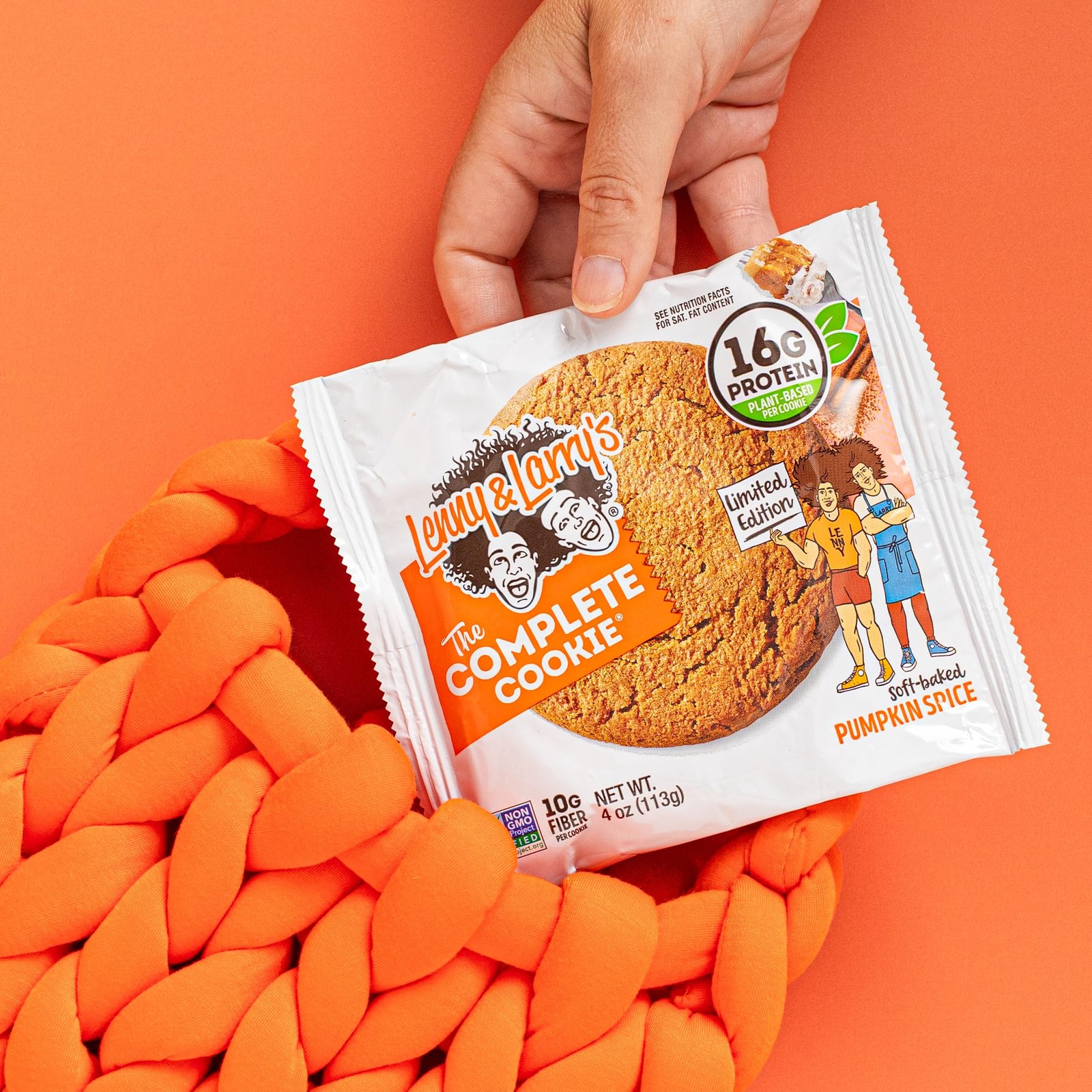 Lenny & Larry’s Complete Protein Cookie Pumpkin Spice Chewy Soft Baked 16g Plant