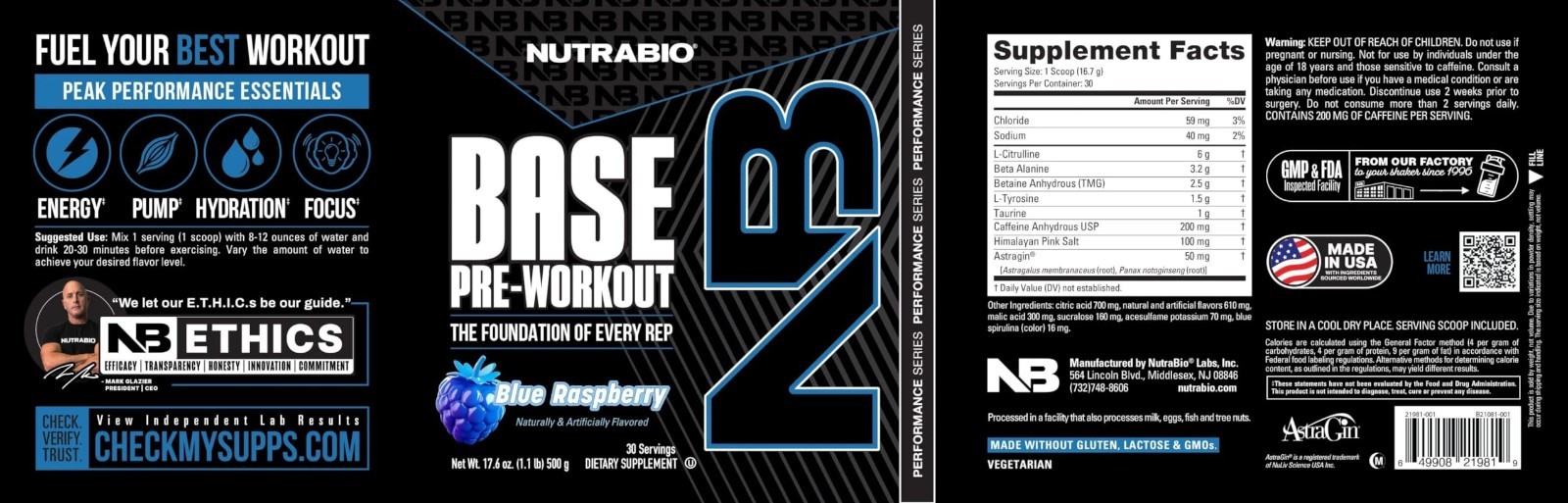 200mg Caffeine Pre-Workout Powder – Energy, Focus, Endurance, Pump, Sugar-Free,
