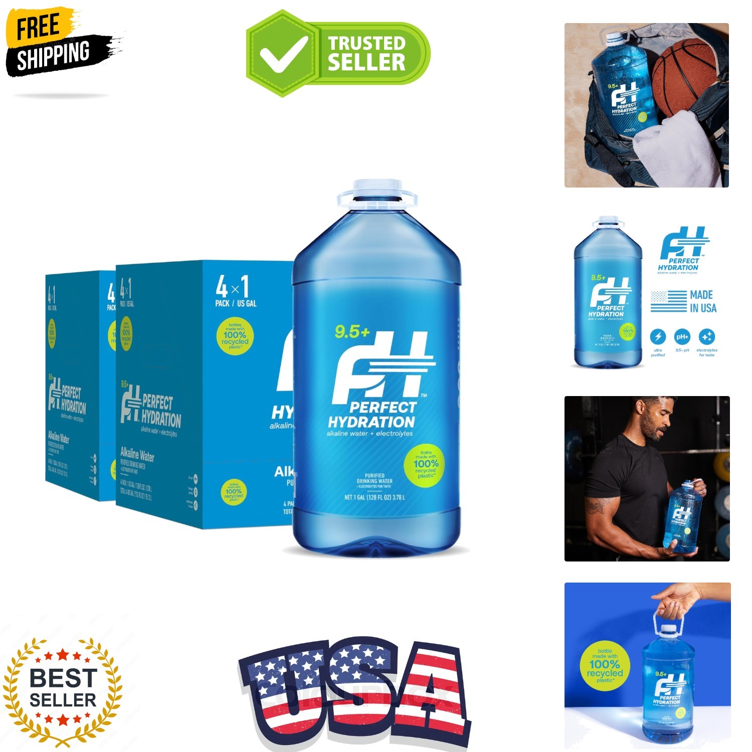 9.5+ pH Alkaline Drinking Water, Electrolyte Minerals for Taste, Made in the …