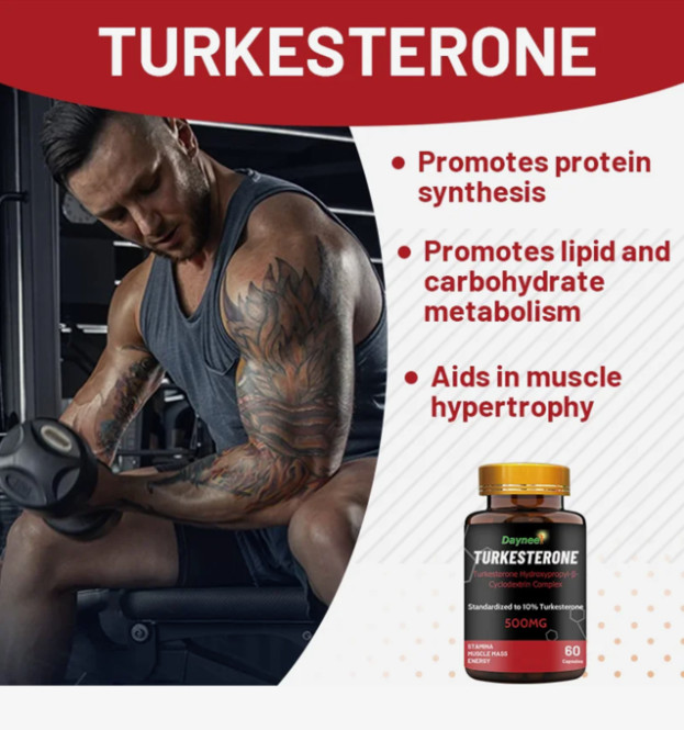 Turkesterone 500mg Complex/Ajuga Turkestanica 10% Standardized 60 CAPSULES,USA