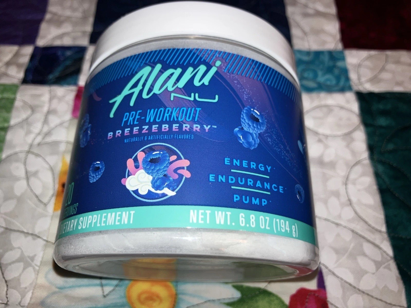 NEW Alani Nu Pre-Workout Powder Breezeberry Energy Endurance Pump 6.8 oz Ex 5/26