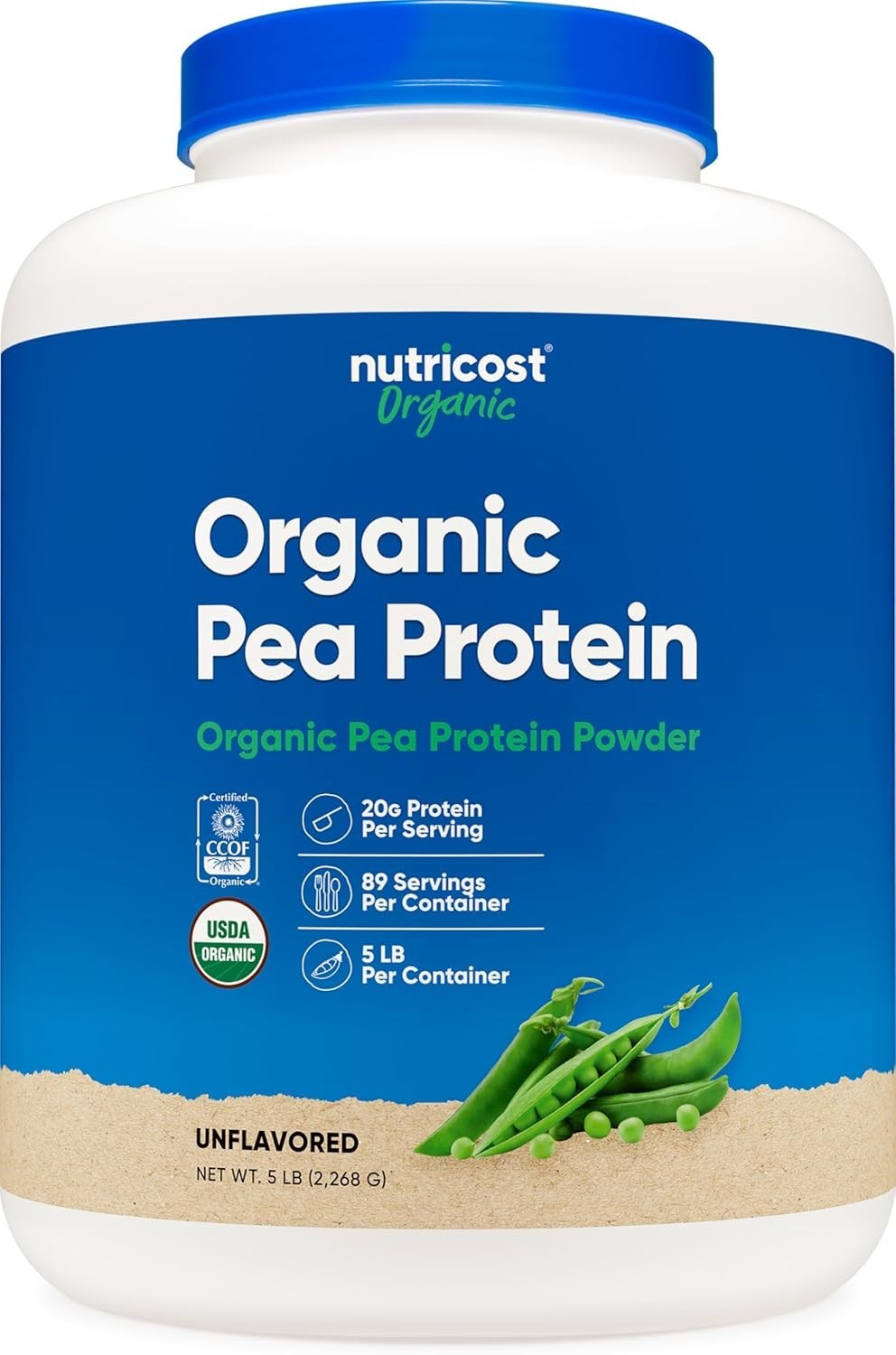 Organic Pea Protein Isolate Powder 5LBS – Unflavored, Certified USDA Organic,…