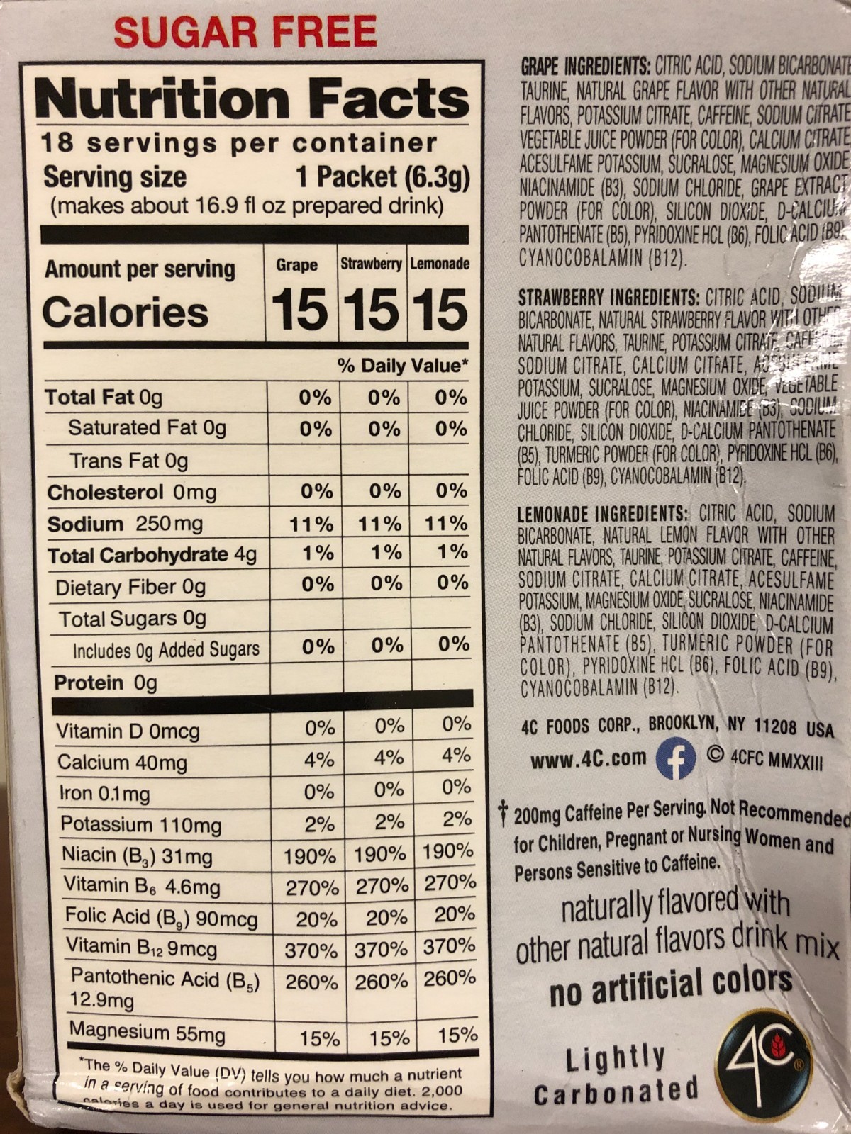 4C Variety Pack Energy Rush Hydration Electrolytes Exp 5/1/27