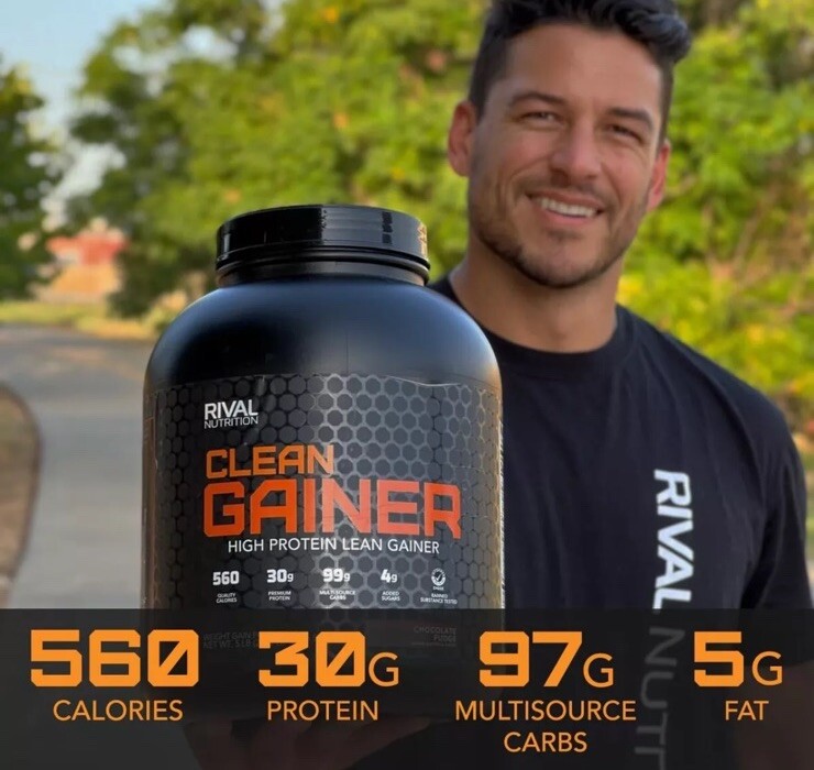 Rivalus Clean Gainer – Chocolate Fudge, 5lbs