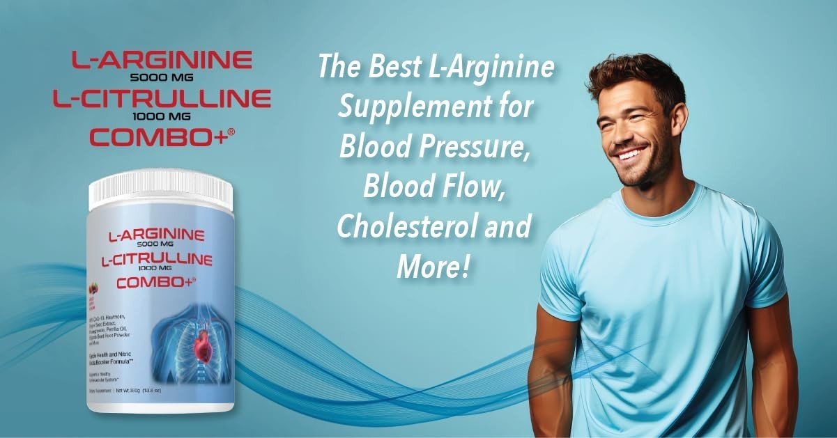 L-Arginine 5000mg & L-Citrulline 1000mg Powder – Nitric Oxide Booster, 30 Servin