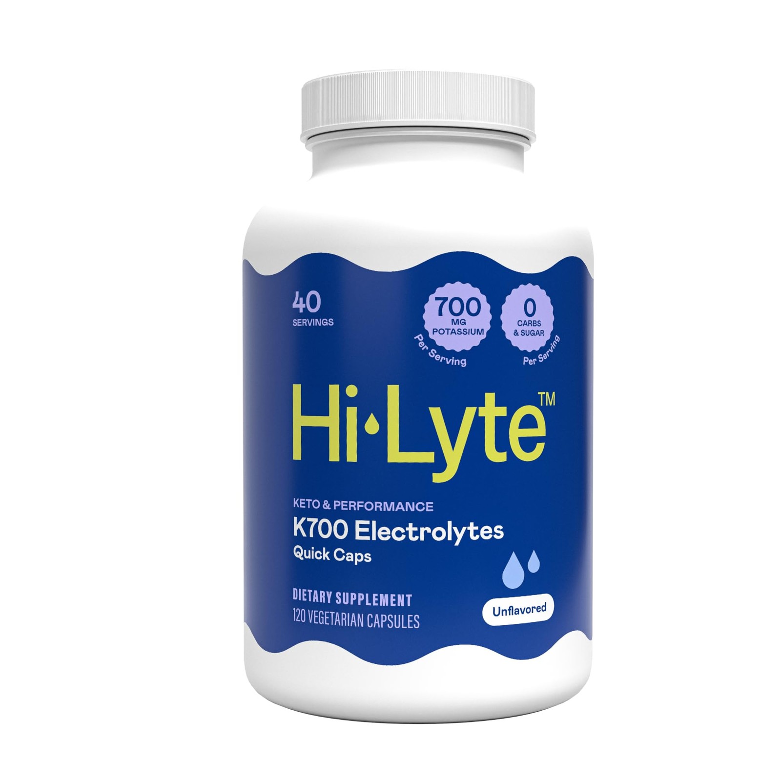Hi-Lyte Keto & Performance K700 Electrolytes Unflavored Quick Caps 40 Servings