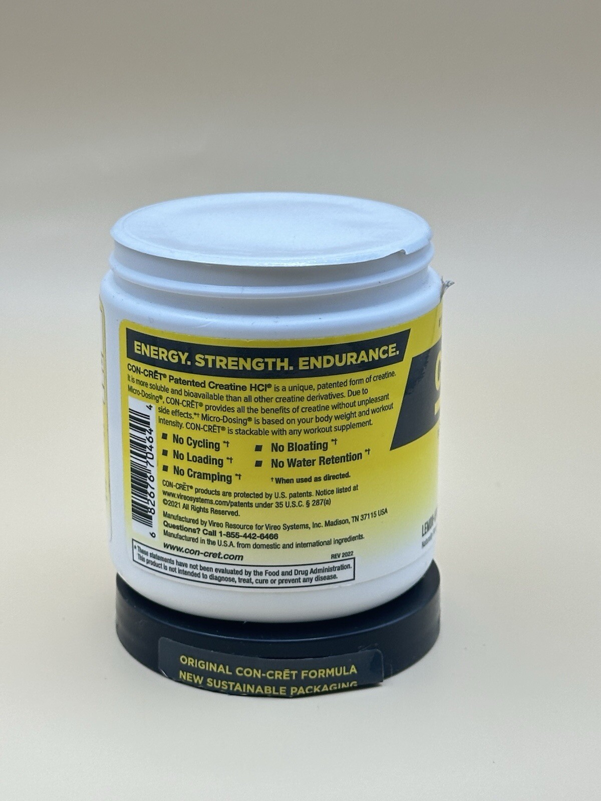 CON-CRET Patented Creatine HCl Powder, Lemon-Lime Stimulant-Free Workout Support