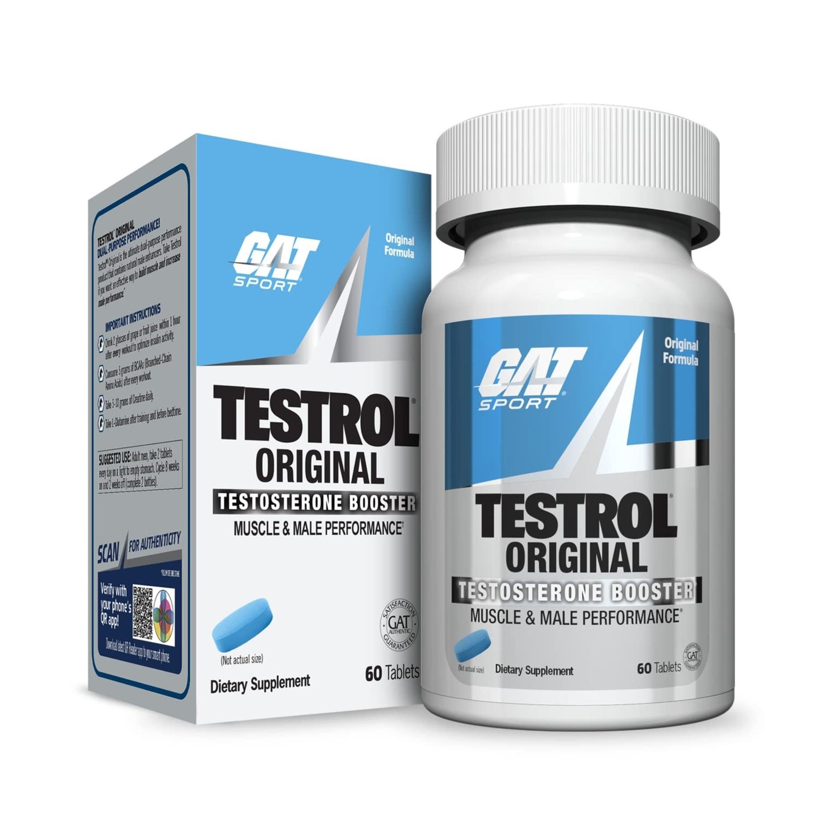 GAT SPORT Testrol Original Test Booster | Male 60 count (Pack of 1)