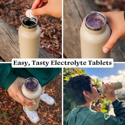 Electrolyte Hydration Tablets Bundle – 4 Tubes, 0g Sugar, Natural Sports Drink,