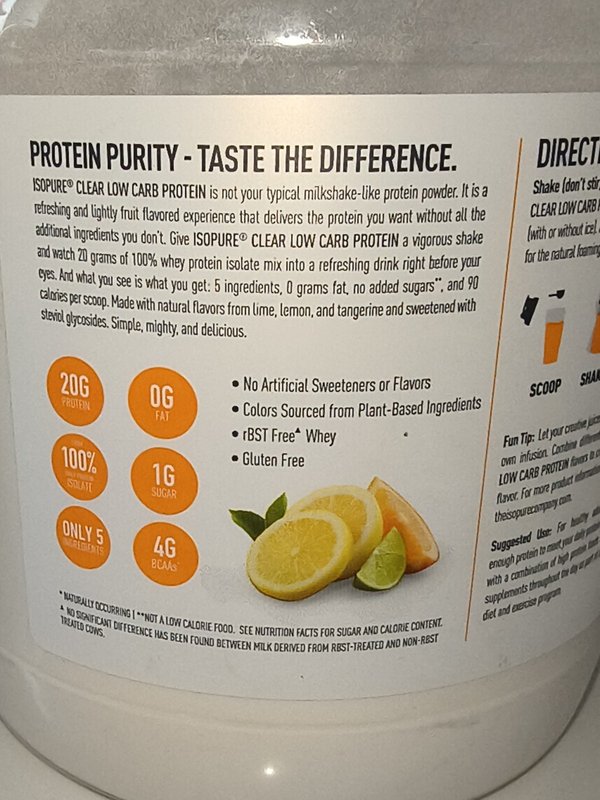 Clear Low Carb Protein Powder, Citrus Lemonade, 14.1 oz (400 g)