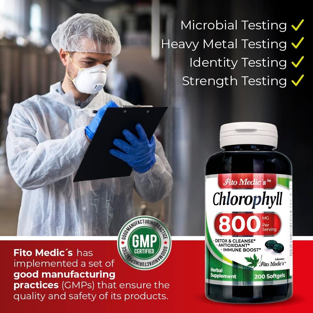 FITO MEDIC’S Lab – Chlorophyll – Pure – 800 mg per Serving- 200 Softgels -…