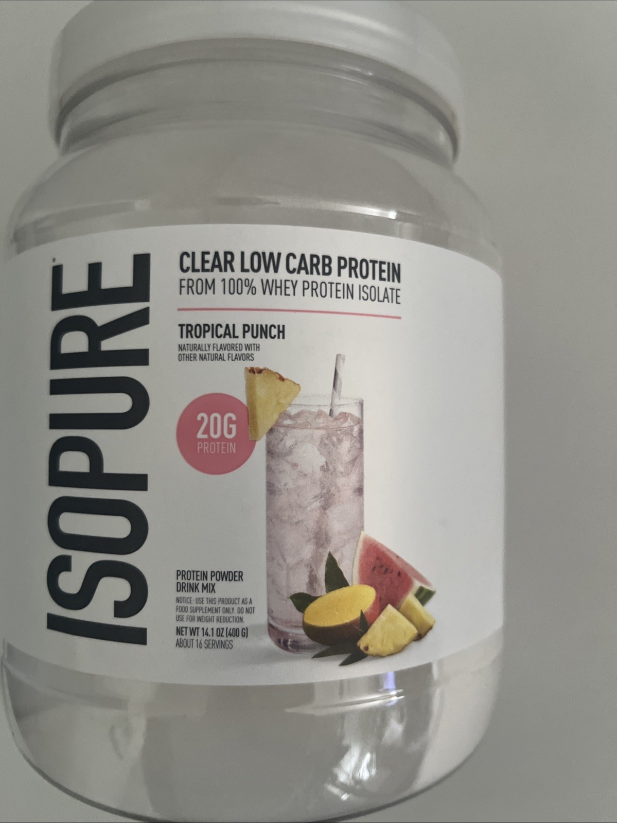 Isopure Infusions Whey Protein Powder 400g – Tropical Punch Exp. 5/27 New/Sealed