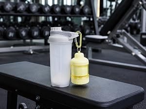 2 Pack Protein Powder Container to Go with Keychain & Keyring, Large Capacity,