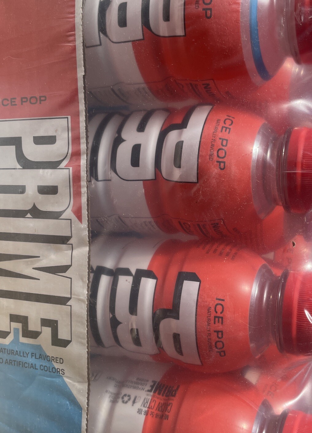 PRIME Hydration Drink Print Error RED WHITE & BLUE “ICE POP”  🔴⚪🔵 16.9oz 500ml
