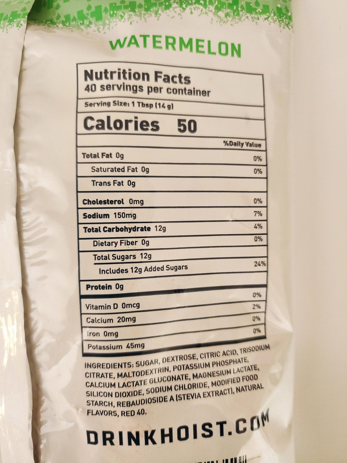 Hoist Military Hydration Electrolyte Powder 2.5 gallons-Watermelon