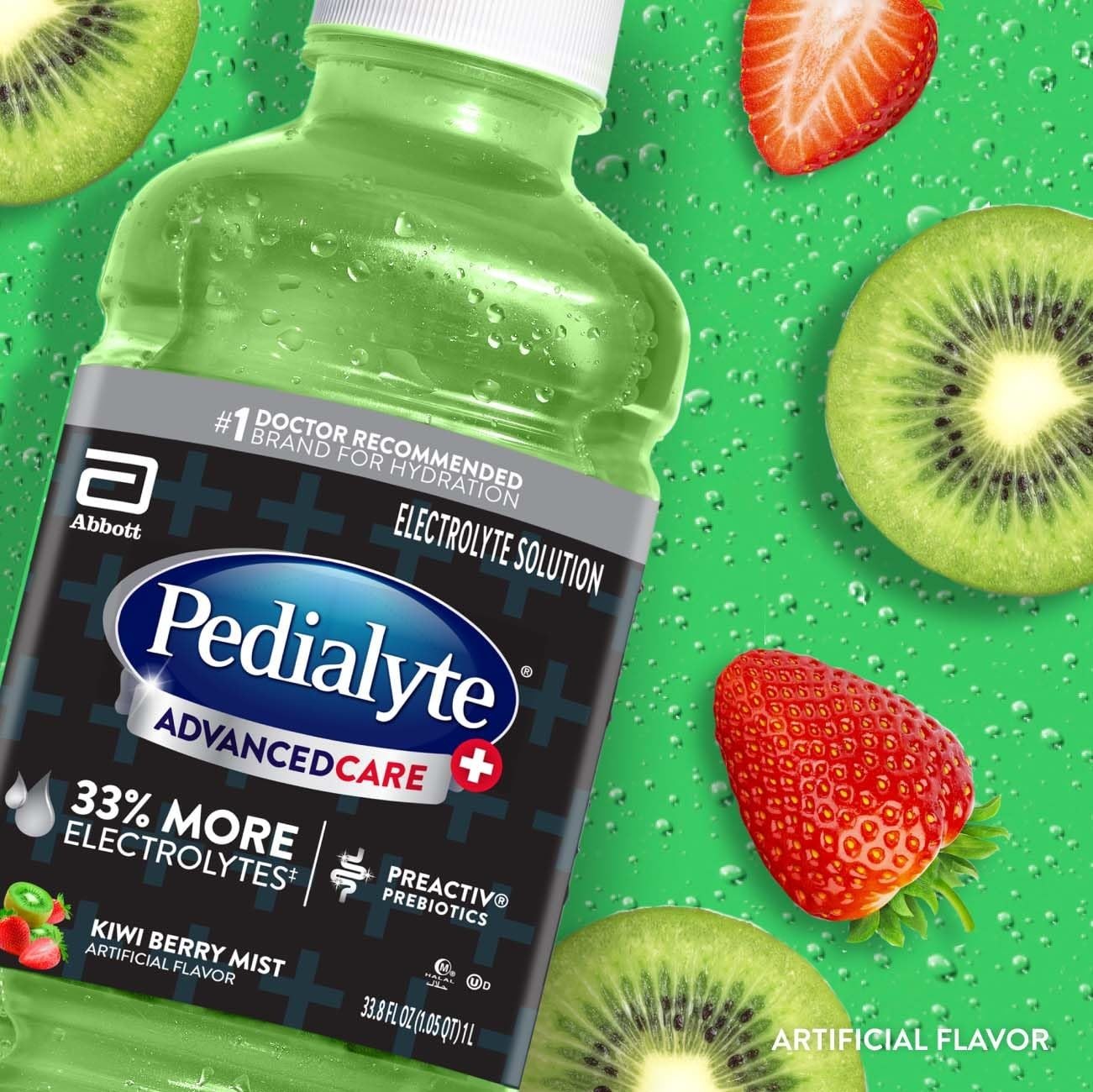 Doctor-Recommended AdvancedCare Plus Hydration Drink, Kiwi Berry Mist, Pack of 4