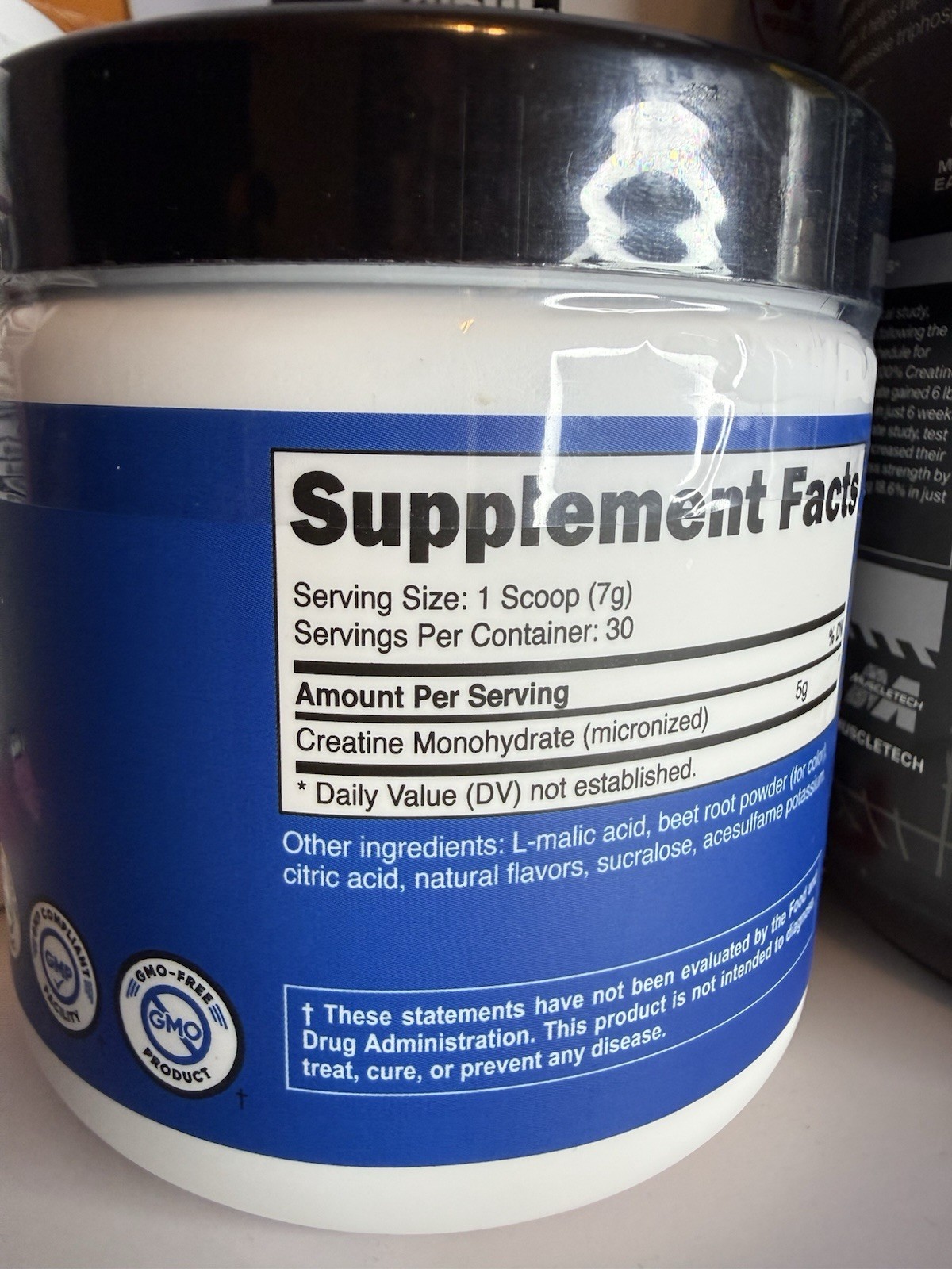 Nutricost Creatine Monohydrate Powder Citrus Cherry 7.4oz GMO-Free