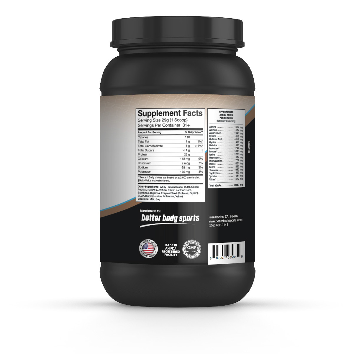 Whey Protein 100% Isolate – Chocolate Milk – 2lb – 31+ Servings