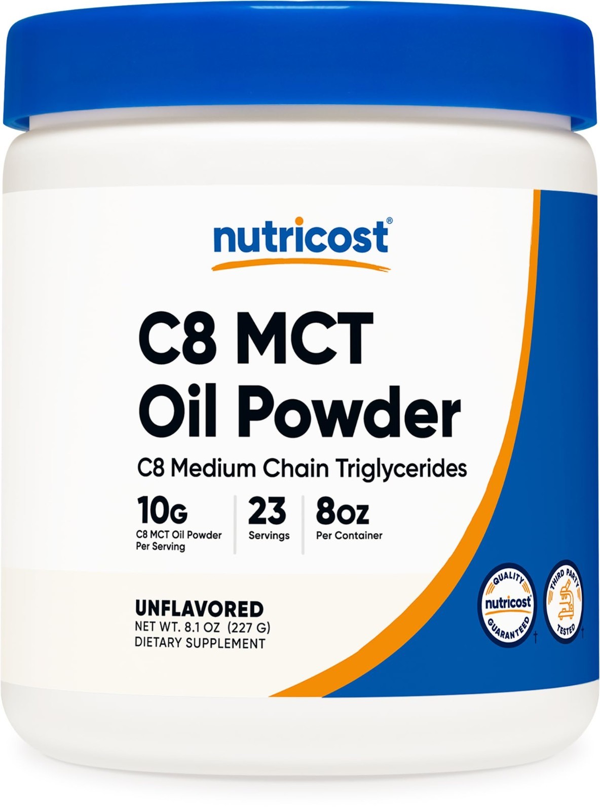 C8 MCT Oil Powder – 95% Pure, 23 Servings (8oz) – Keto-Friendly, Energy Boost