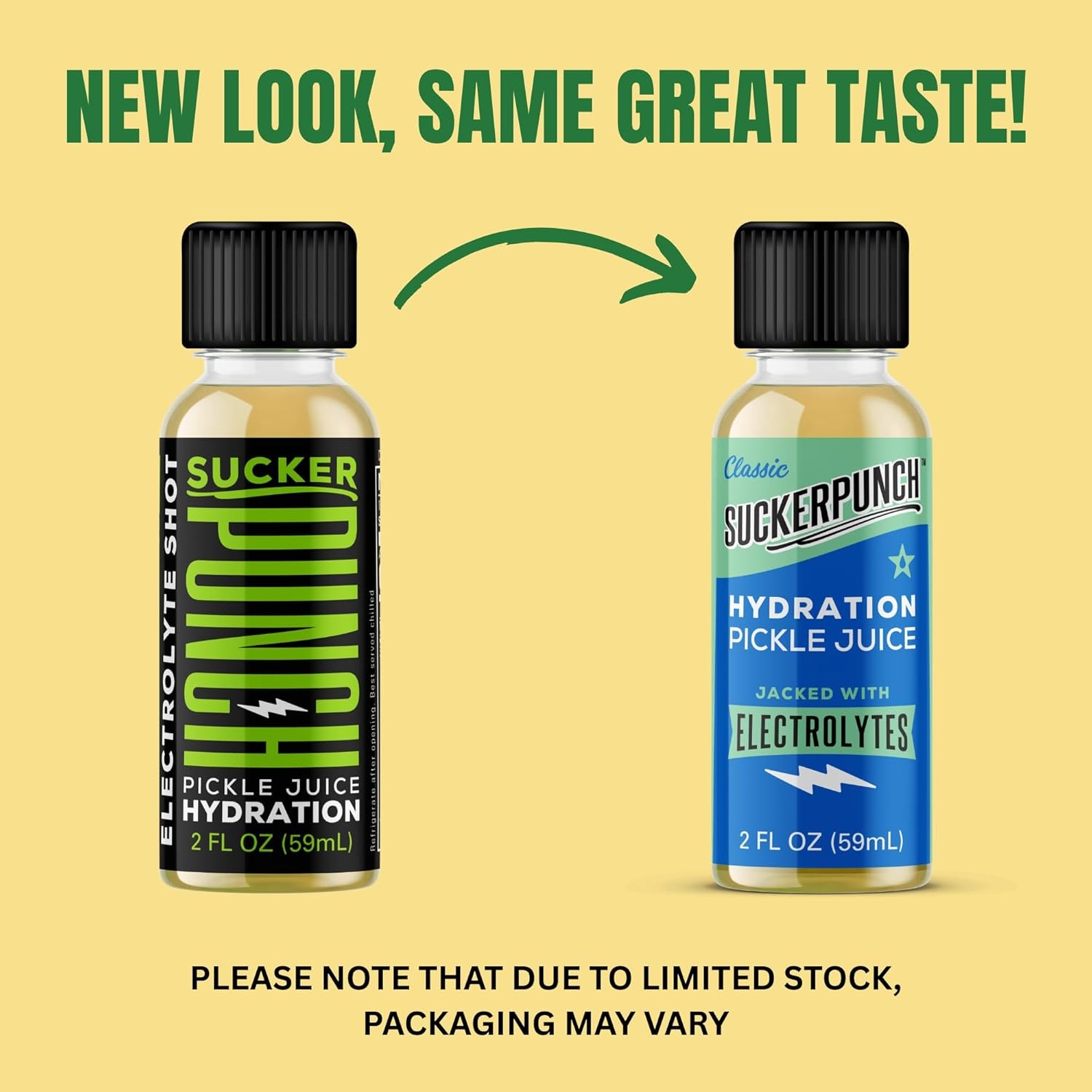Suckerpunch Electrolyte Pickle Juice Shot, Leg and 2 Fl Oz (Pack of 12)