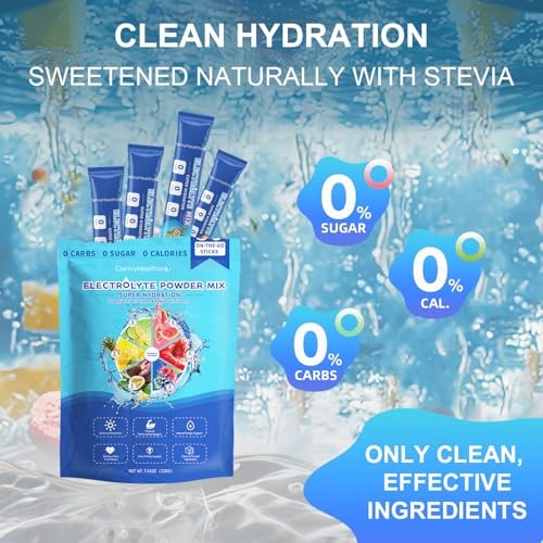 Electrolyte Powder Packets Sugar Free Hydration Drink Mix with 5 Key