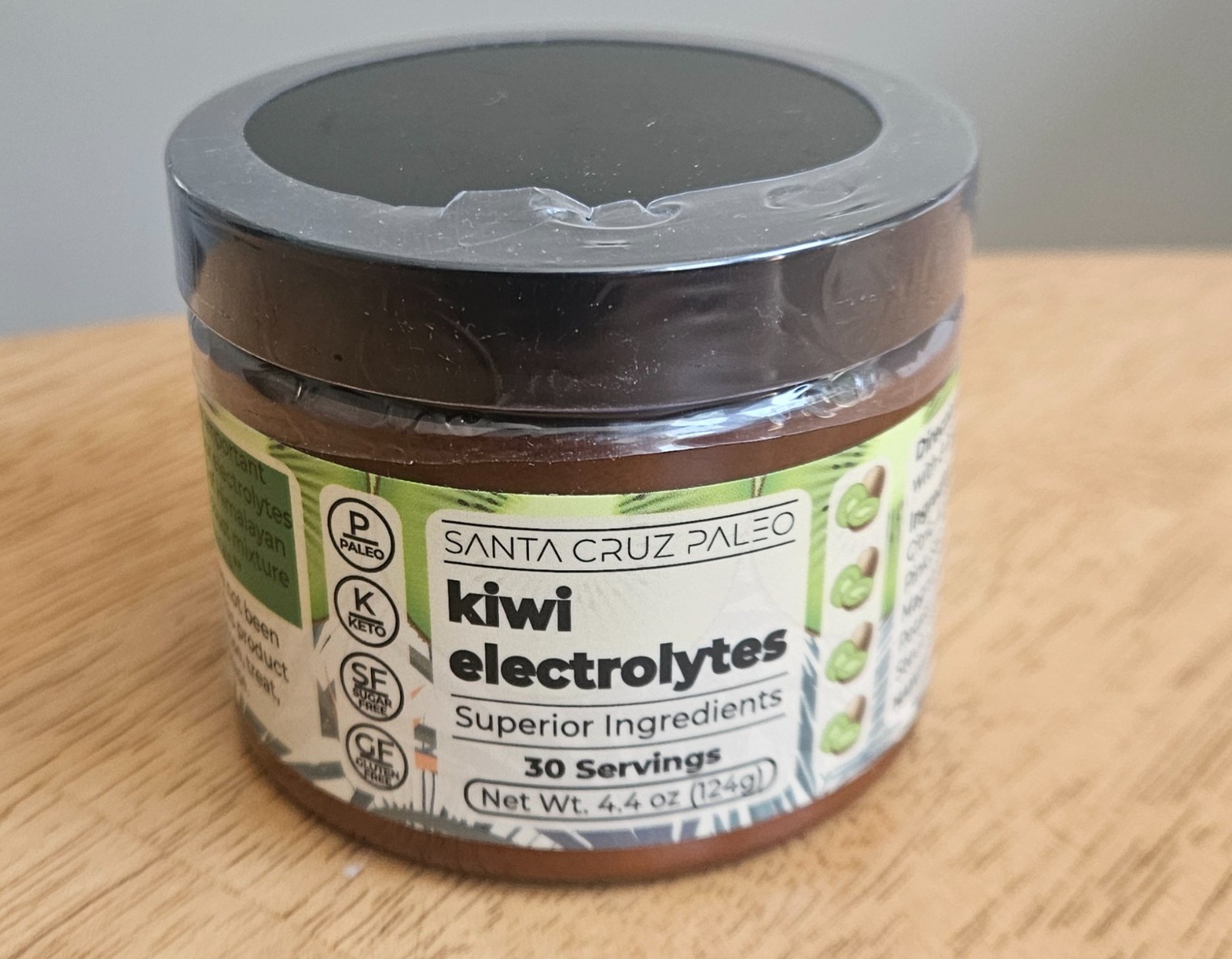 Santa Cruz Paleo Kiwi Electrolytes Powder 30 Servings 4.4 oz Keto Paleo Sealed