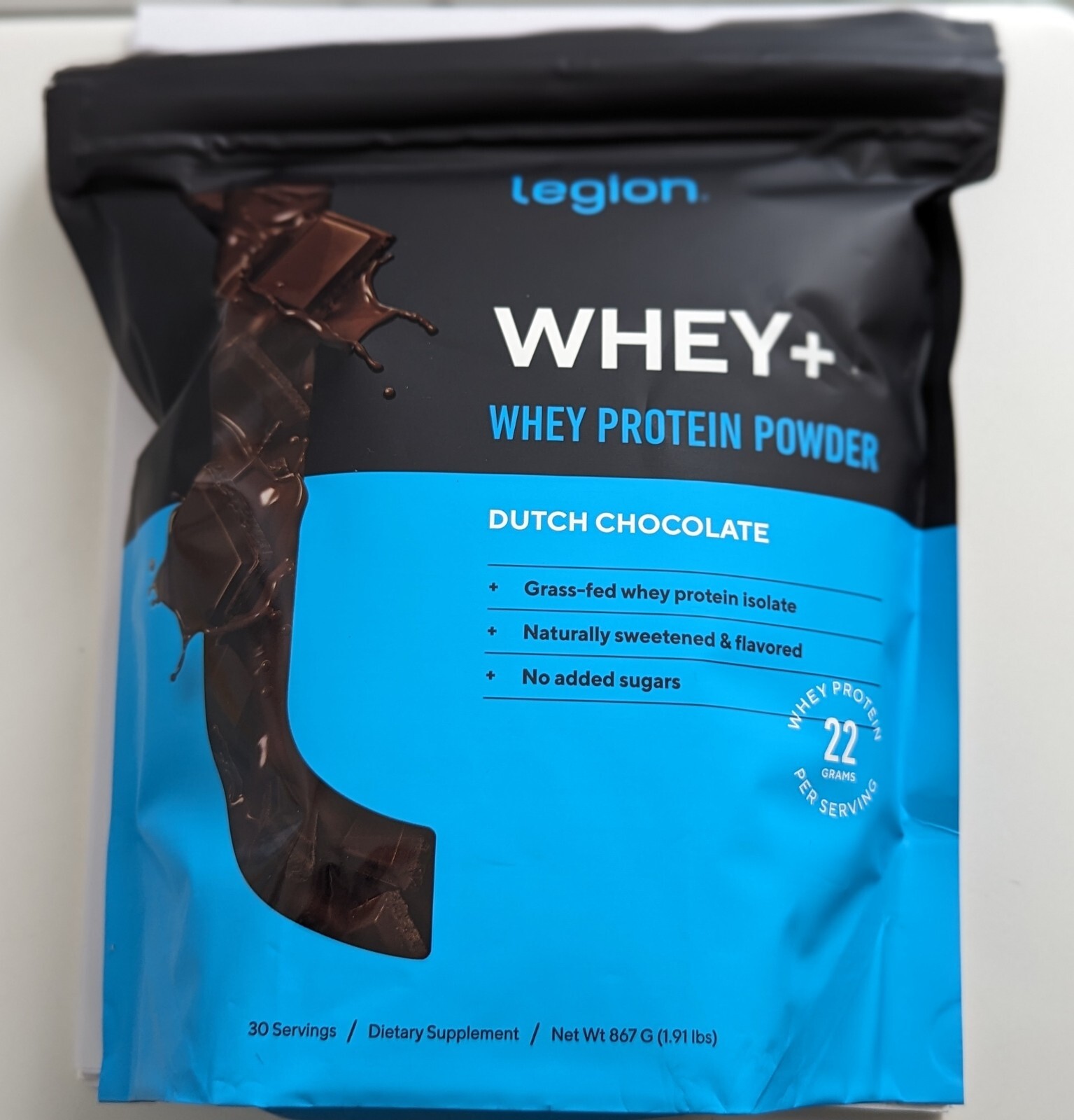 Legion Whey Protein Powder – Dutch Chocolate – 30 Servings – 1.91 Lbs EXP 02/26